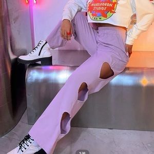 Rave festival heart cut out pants